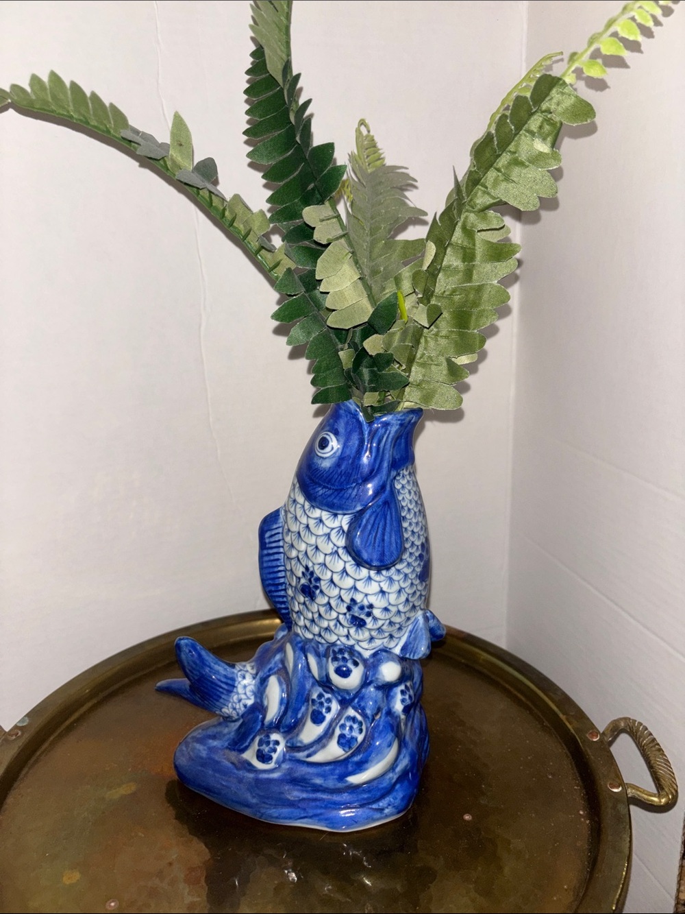 Chinoiserie Jumping Koi Vase